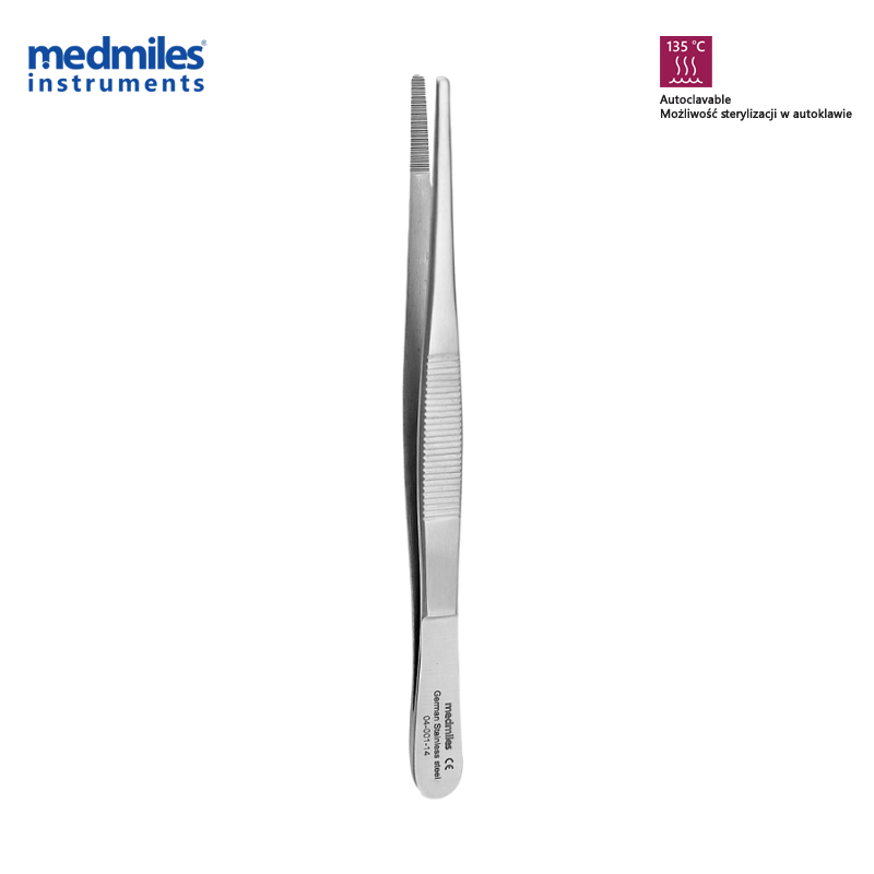 Pęseta anatomiczna rowkowana standardowa prosta (różne warianty)